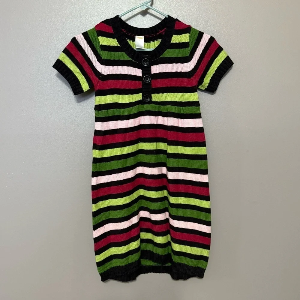 Gymboree Striped Knit Sweater Dress Bundle Girls Size 8 Short Sleeve Pockets
